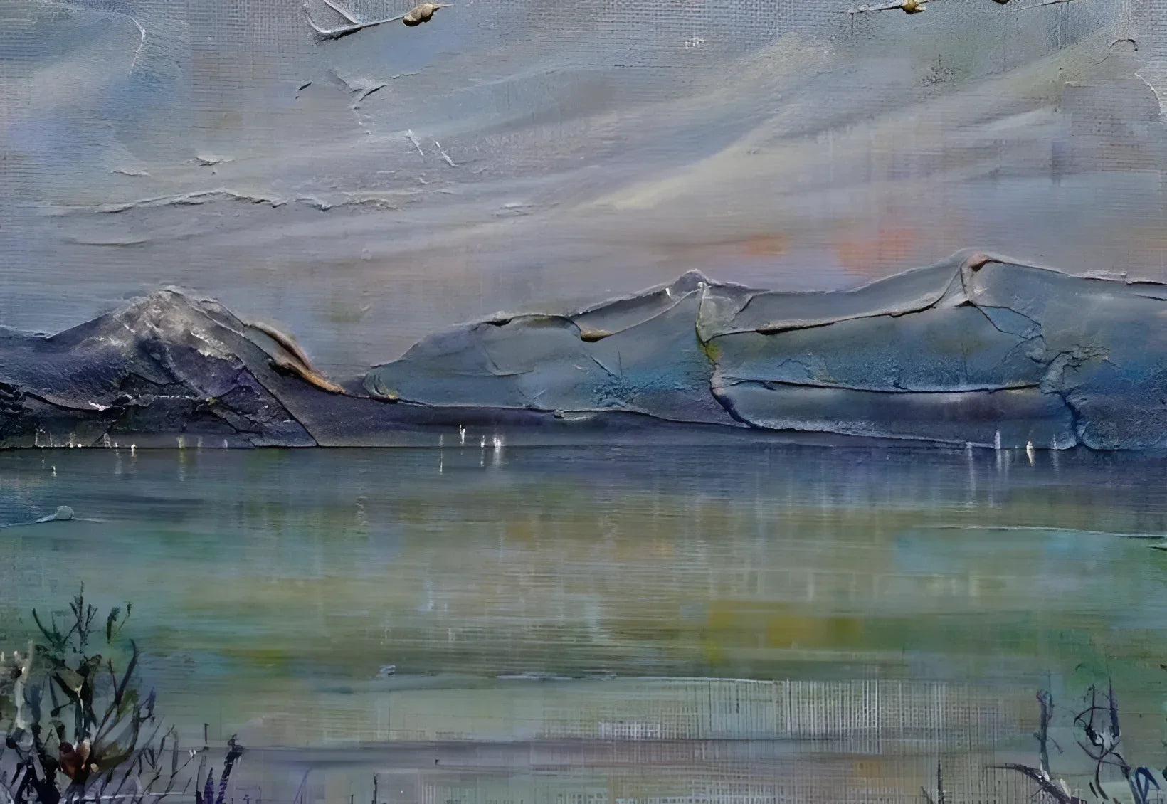 Loch Morlich Moonlight - Lochs & Mountains Art Gallery Scotland Worldwide Shipping Impasto Mountain Lake Kevin Hunter Portfolio Giclee