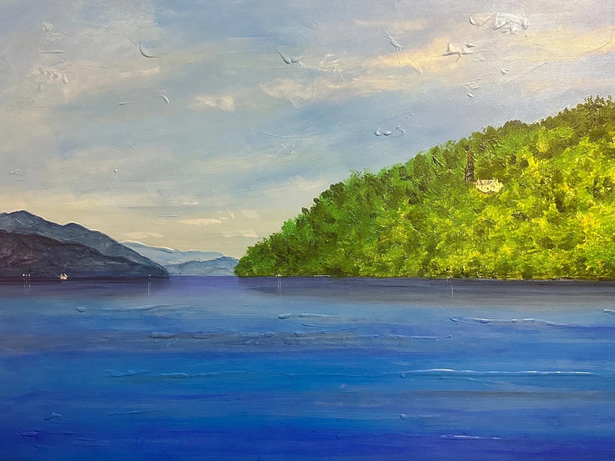 Loch Ness & Foyers Lodge - Lochs Mountains Art Gallery Scotland Worldwide Shipping Serene Painting Vast Scottish and Paintings Prints