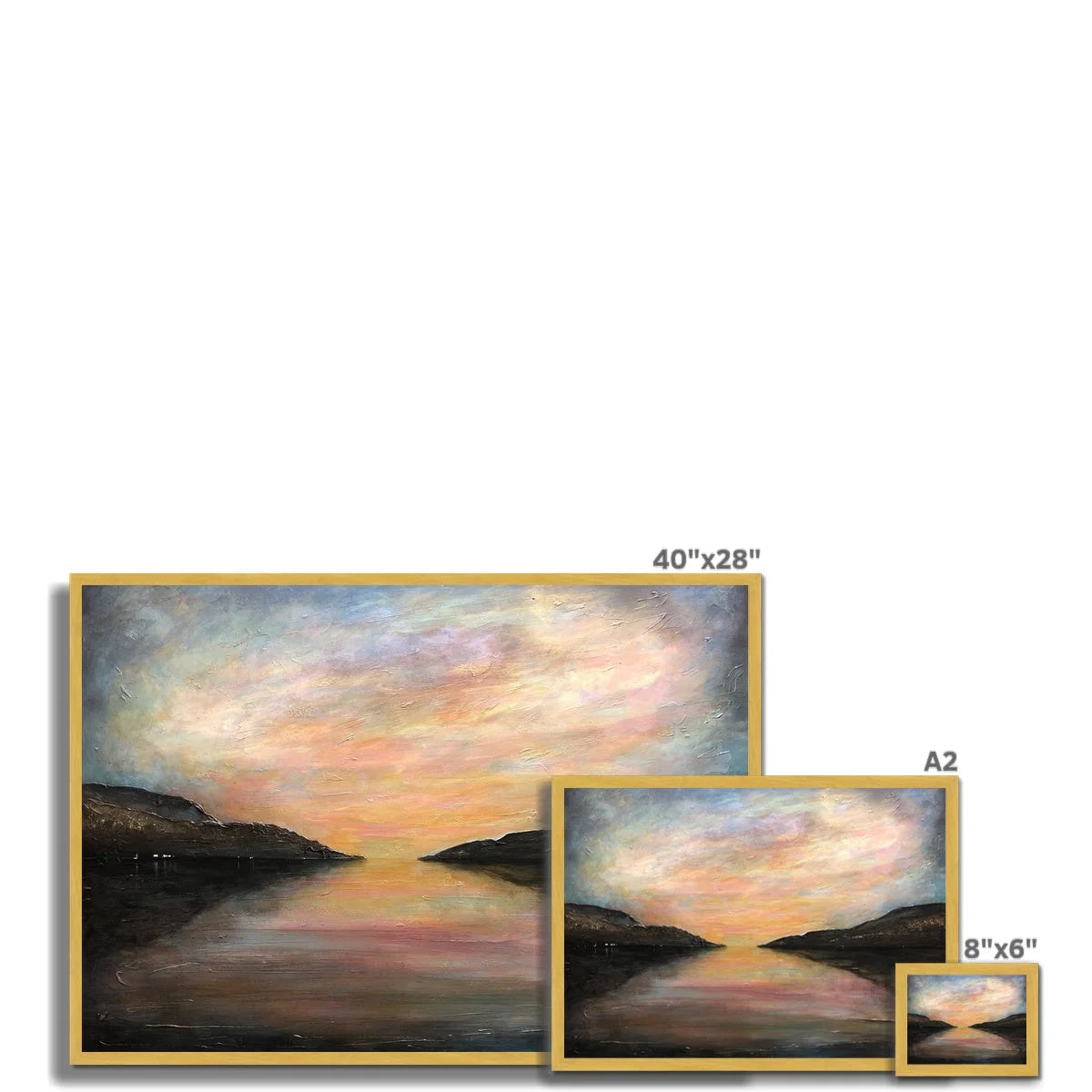 Loch Ness Glow Antique Framed Print - Lochs & Mountains Art Gallery Scotland Worldwide Shipping Scottish and Paintings Prints by Artist