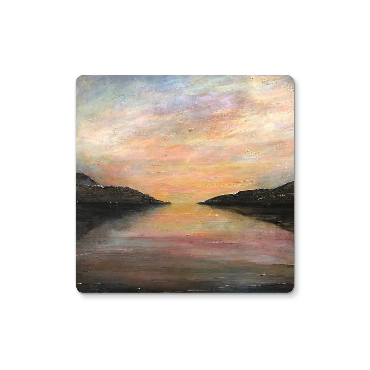 Loch Ness Glow Coaster - Lochs & Mountains Art Gallery Scotland Worldwide Shipping Scottish and Paintings Prints by Artist Hunter