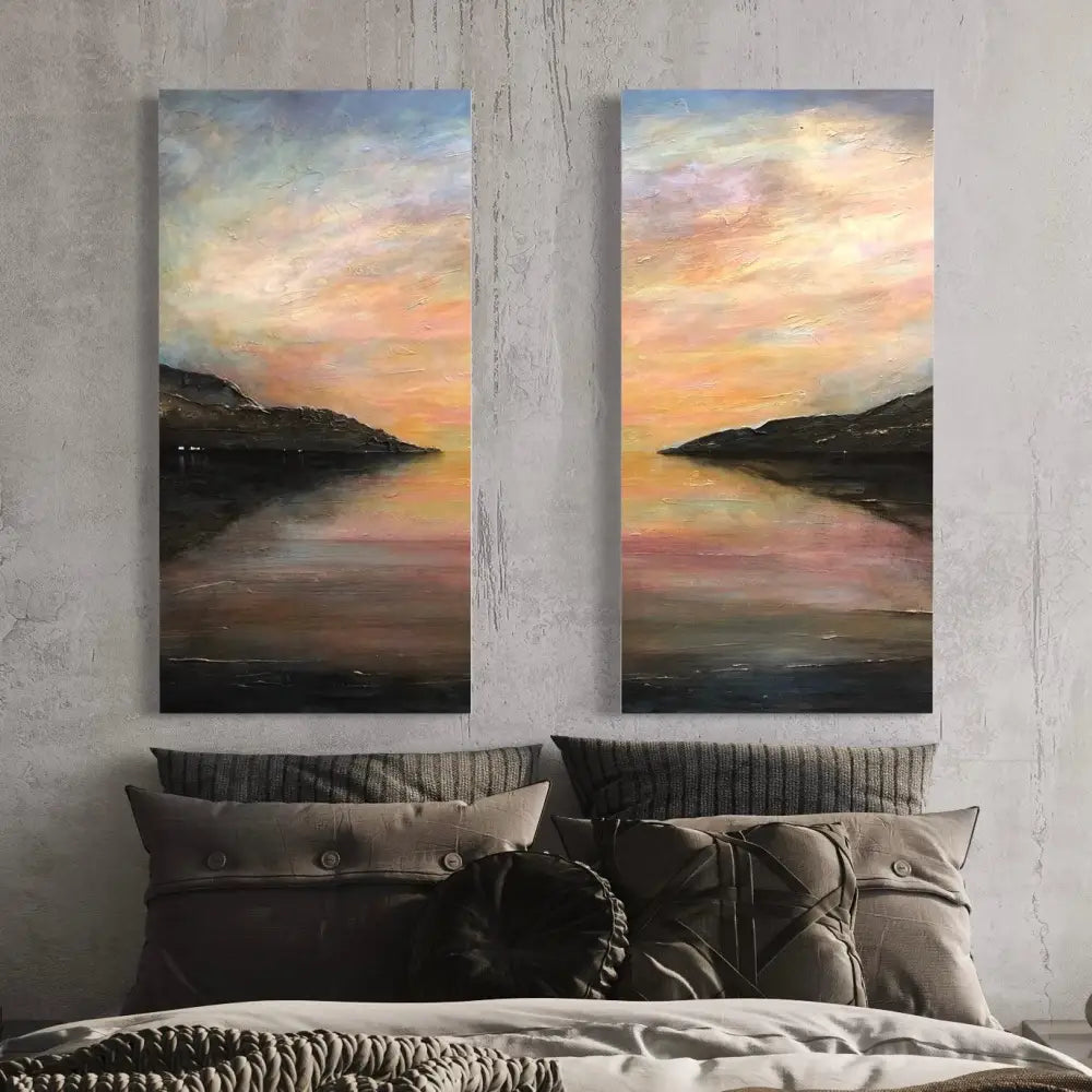Loch Ness Glow Diptych Canvas Print