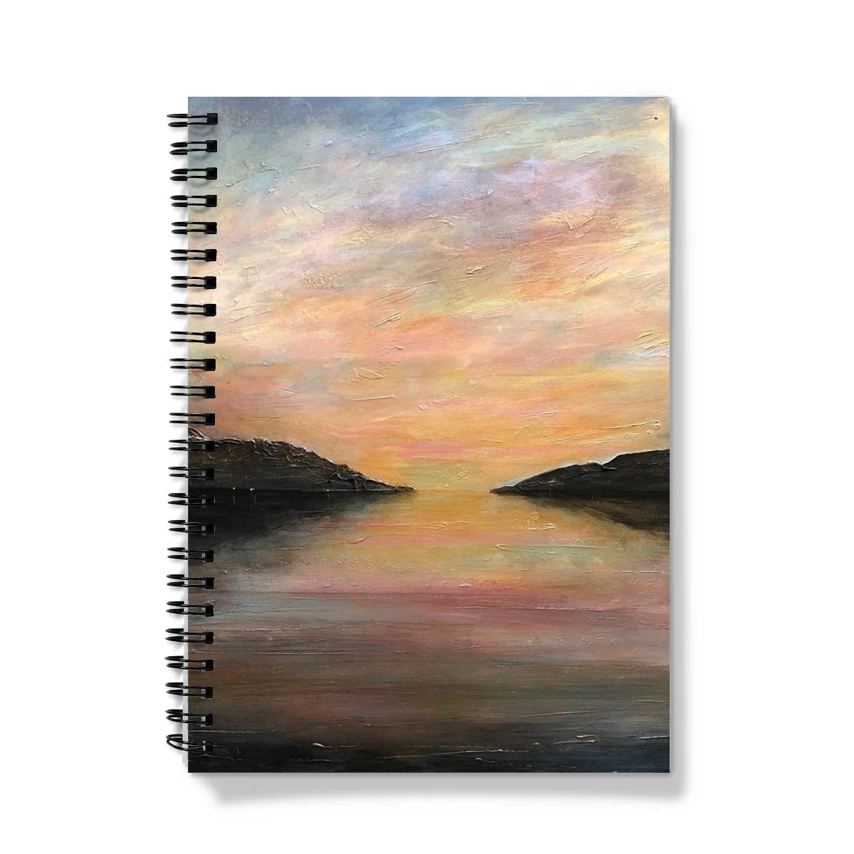 Loch Ness Glow Notebook - Lochs & Mountains Art Gallery Scotland Worldwide Shipping Scottish and Paintings Prints by Artist Hunter