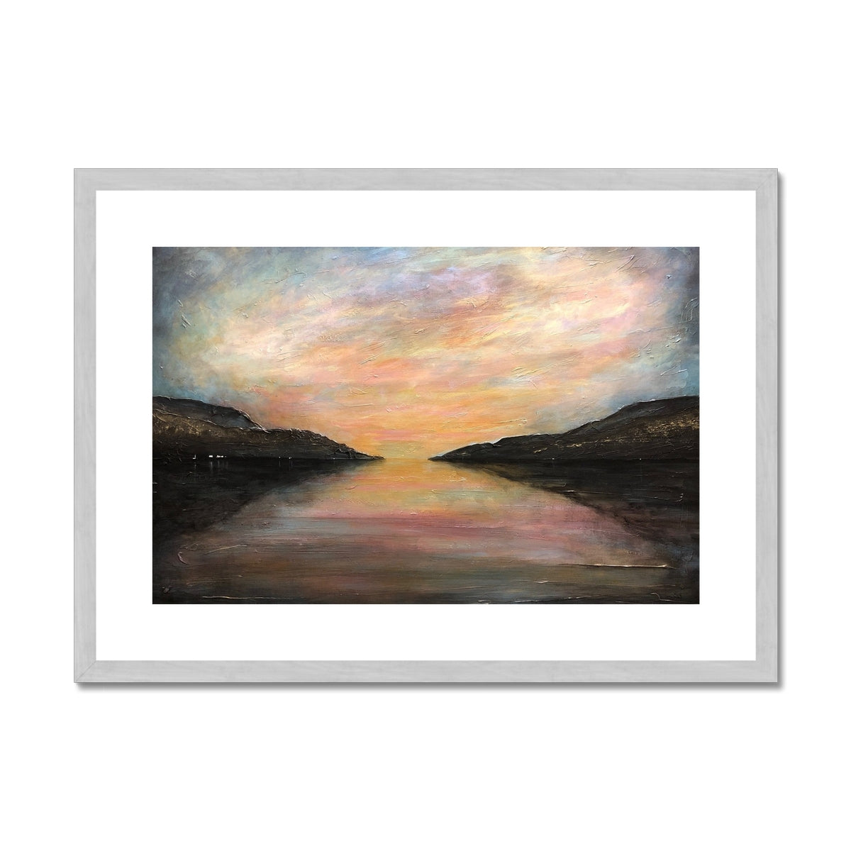 Loch Ness Glow Painting | Antique Framed & Mounted Prints From Scotland