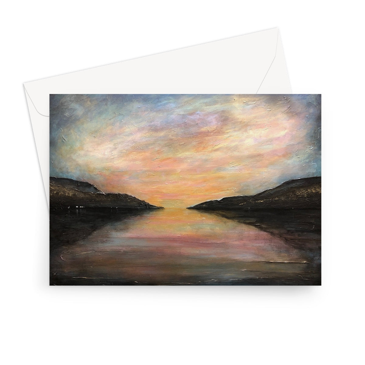 Loch Ness Glow Scottish Art Gifts Greeting Card