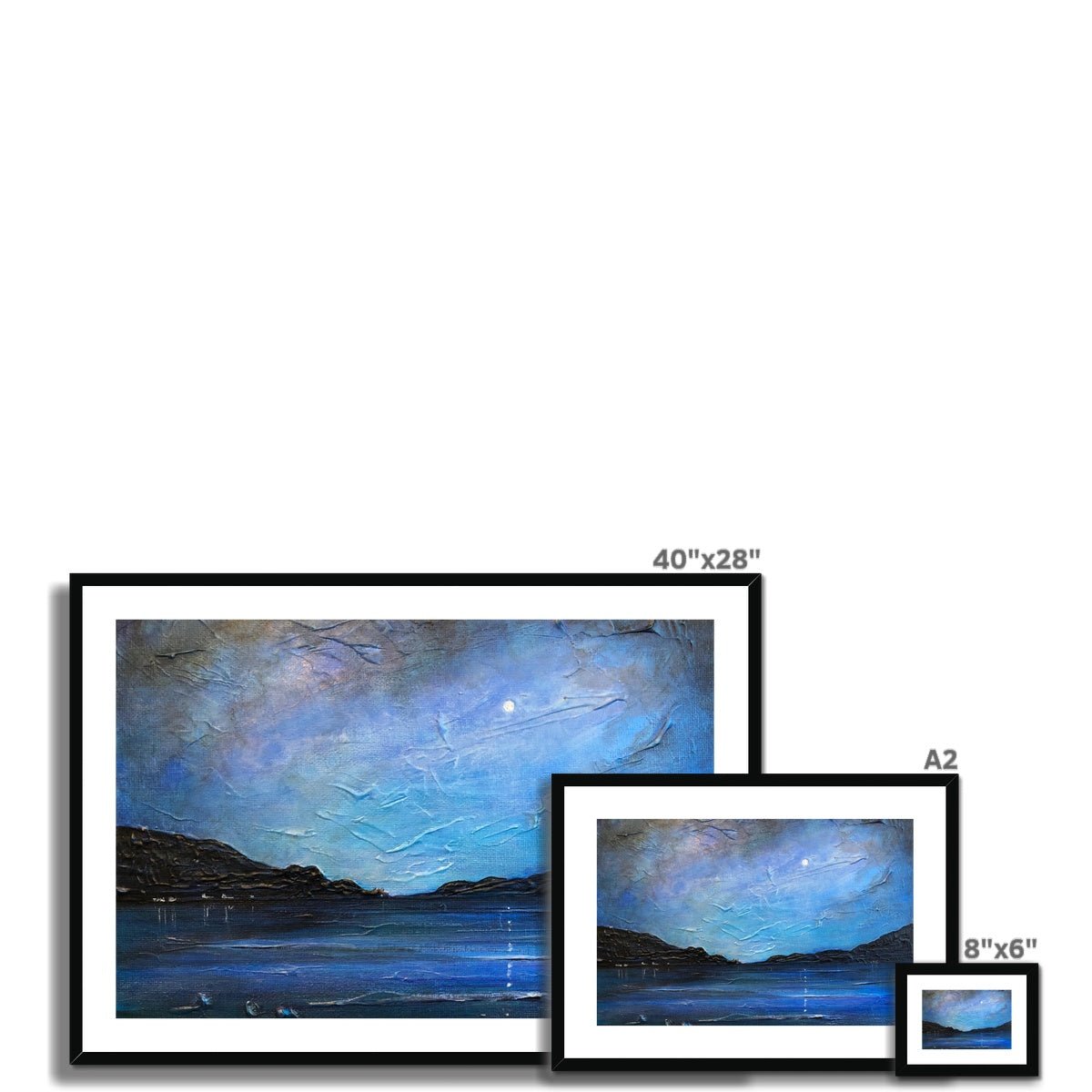 Loch Ness Moonlight Painting | Framed &amp; Mounted Prints From Scotland