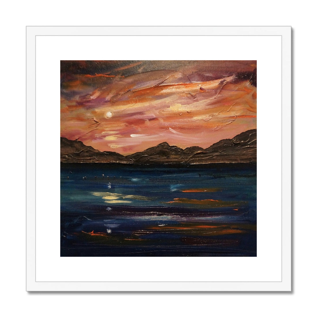 Loch Ness Moonset Painting | Framed &amp; Mounted Prints From Scotland