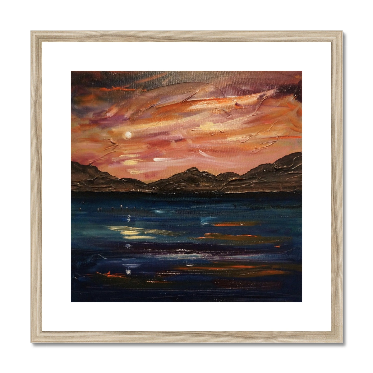 Loch Ness Moonset Painting | Framed & Mounted Prints From Scotland