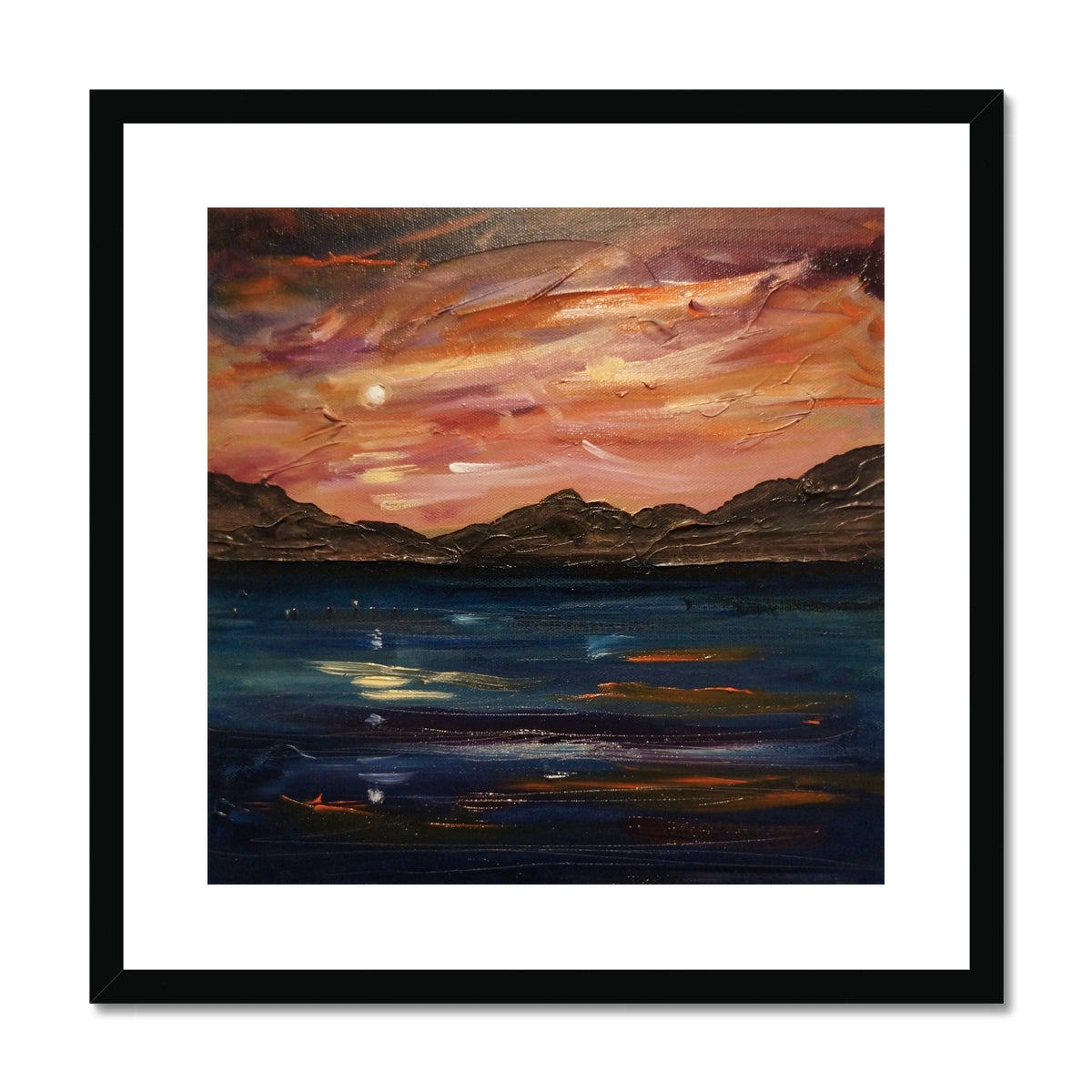 Loch Ness Moonset Painting | Framed &amp; Mounted Prints From Scotland