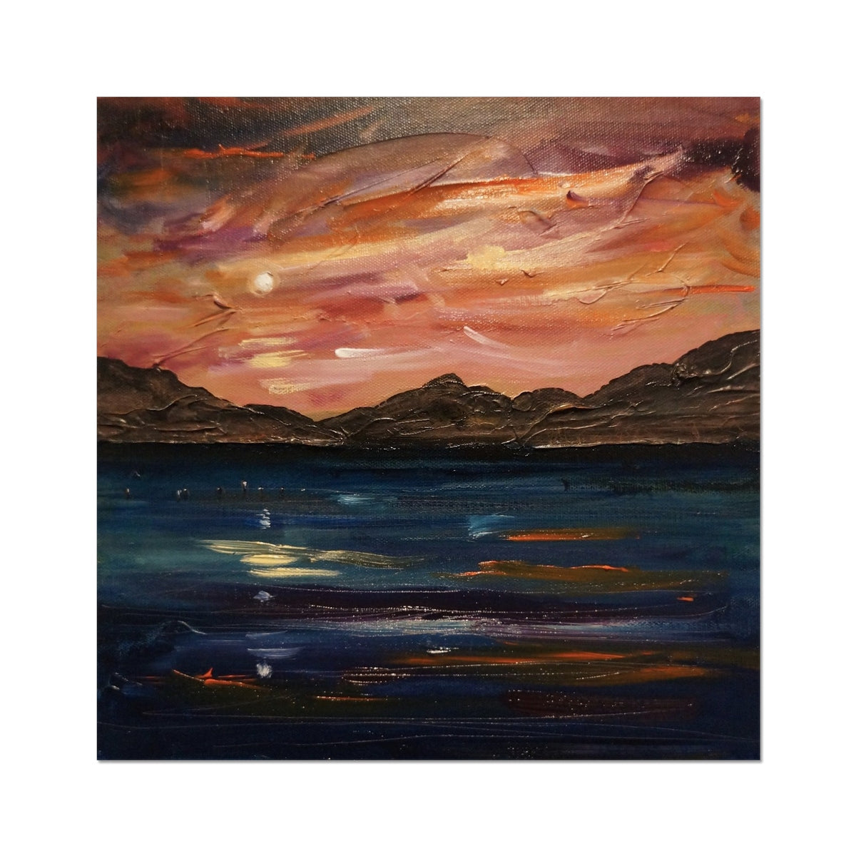 Loch Ness Moonset Painting | Artist Proof Collector Prints From Scotland