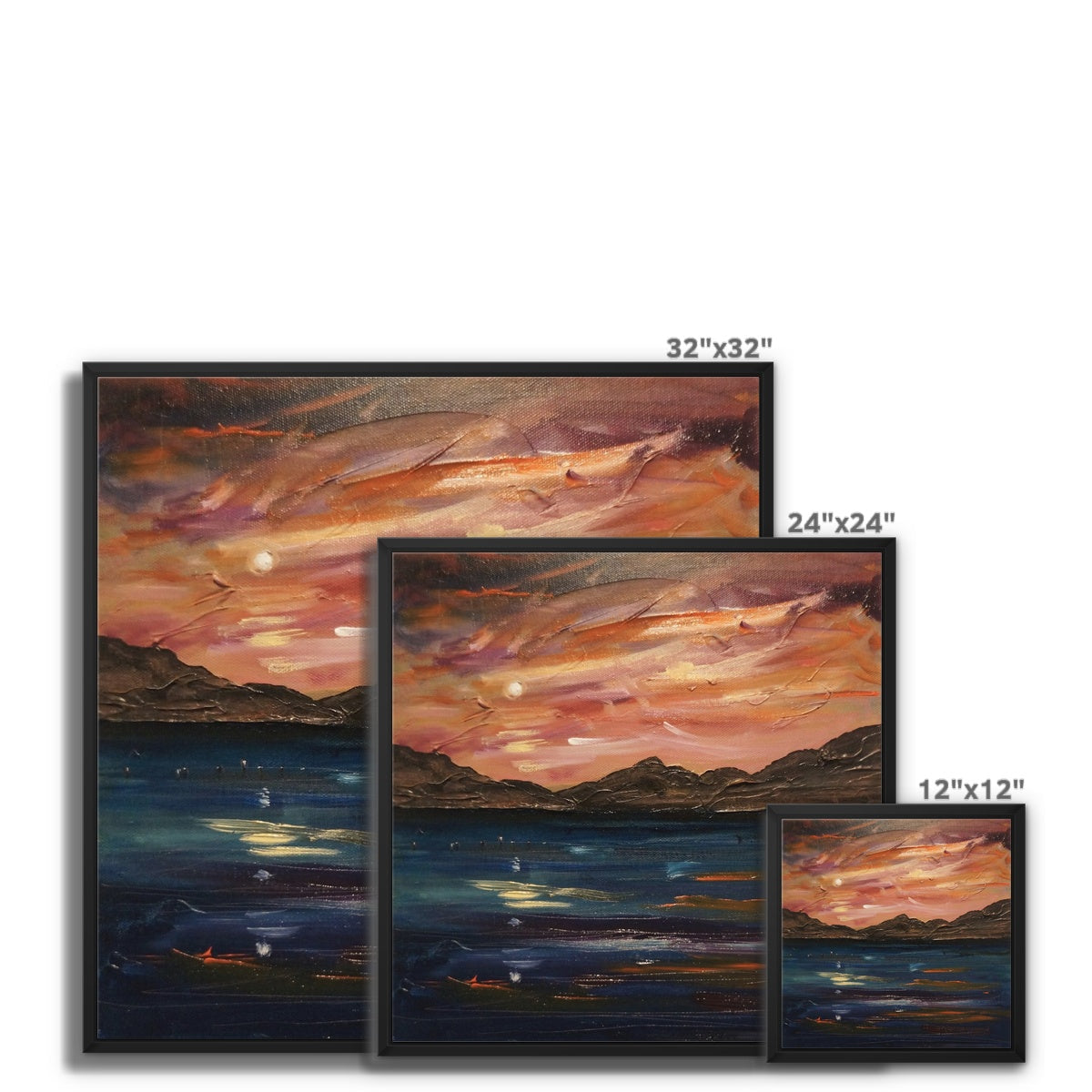 Loch Ness Moonset Painting | Framed Canvas Prints From Scotland