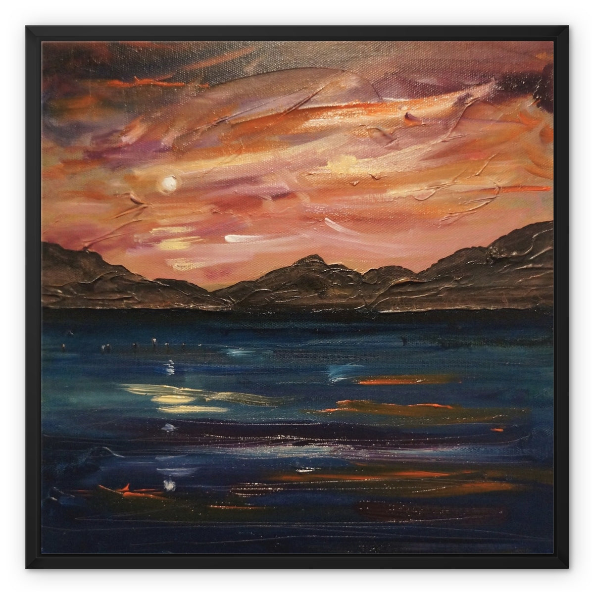 Loch Ness Moonset Painting | Framed Canvas From Scotland