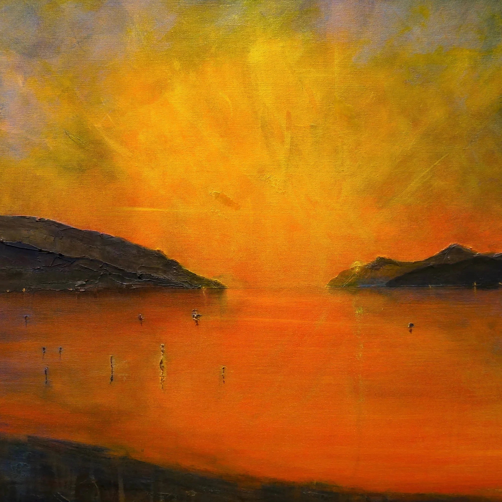 Loch Ness Sunset | Scotland in your Pocket - Lochs & Mountains Art Gallery Worldwide Shipping Oil Painting Sunset Scottish and Paintings