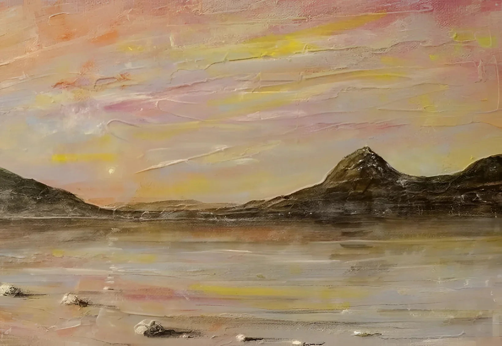 Loch Rannoch Dawn - Lochs & Mountains Art Gallery Scotland Worldwide Shipping Impasto Landscape Painting Kevin Hunter Portfolio Giclee
