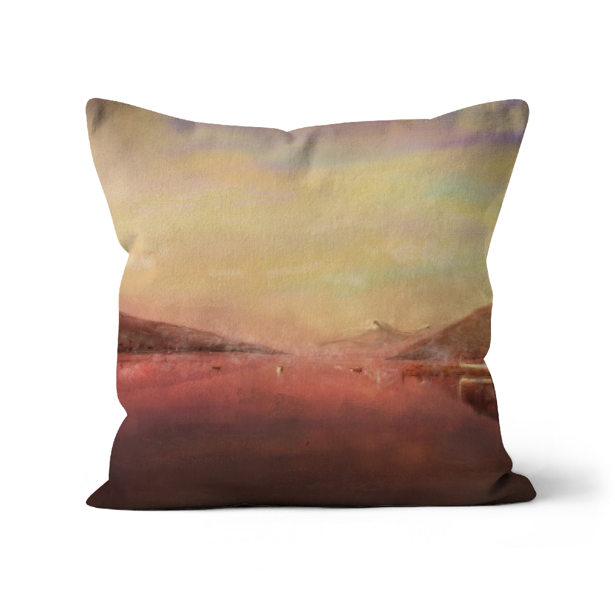 Loch Tay Art Gifts Cushion | Scottish Lochs &amp; Mountains Art Gallery | Paintings, Prints, Homeware and Art Gifts From Scotland By Scottish Artist Kevin Hunter