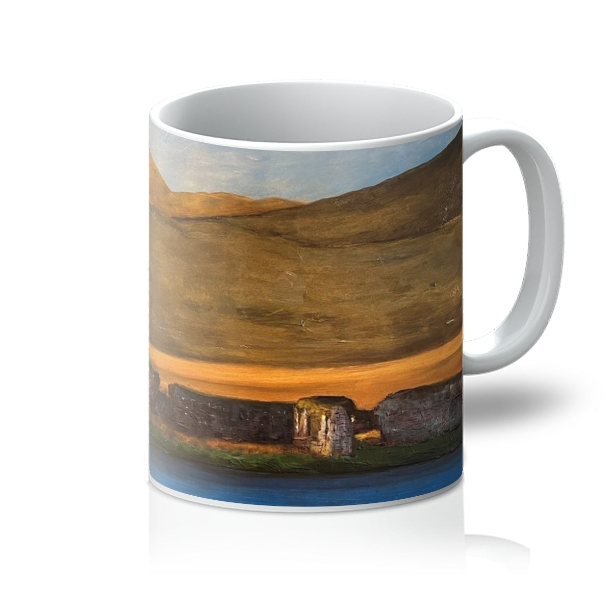 Lochindorb Castle Art Gifts Mug | Scottish Lochs & Mountains Art Gallery | Paintings, Prints, Homeware and Art Gifts From Scotland By Scottish Artist Kevin Hunter