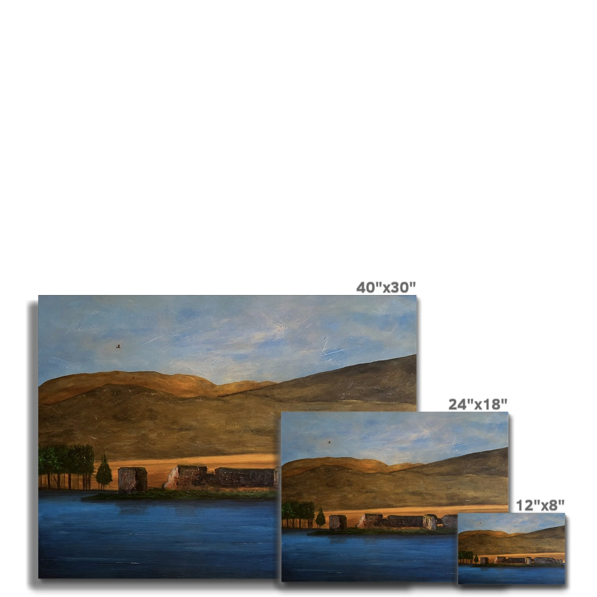 Lochindorb Castle Canvas | Scottish Lochs & Mountains Art Gallery | Paintings, Prints, Homeware and Art Gifts From Scotland By Scottish Artist Kevin Hunter