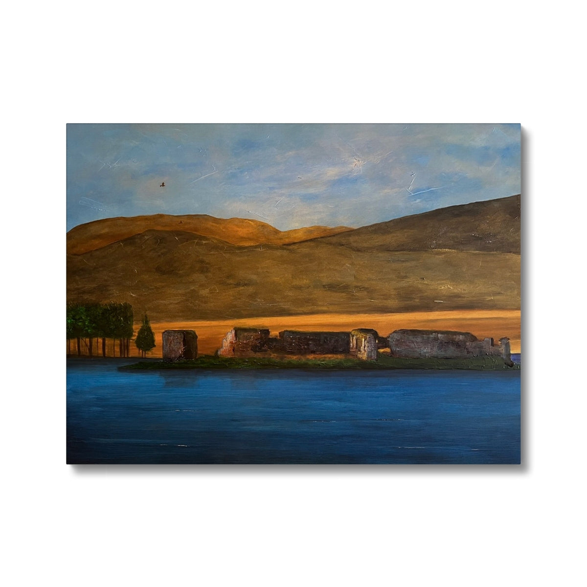 Lochindorb Castle Canvas | Scottish Lochs & Mountains Art Gallery | Paintings, Prints, Homeware and Art Gifts From Scotland By Scottish Artist Kevin Hunter