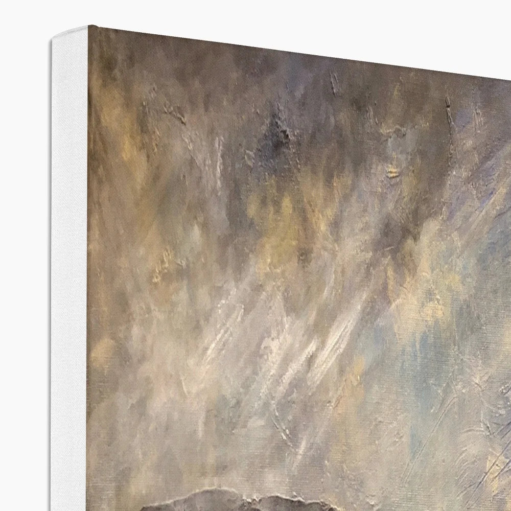 Lochranza Ferry Moonlight Original Landscape Painting on Canvas - Arran Art Gallery Scotland Worldwide Shipping Scottish by Artist Hunter