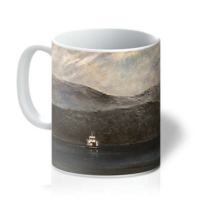 Lochranza Moonlit Ferry Arran Art Gifts Mug | Arran Art Gallery | Paintings, Prints, Homeware and Art Gifts From Scotland By Scottish Artist Kevin Hunter