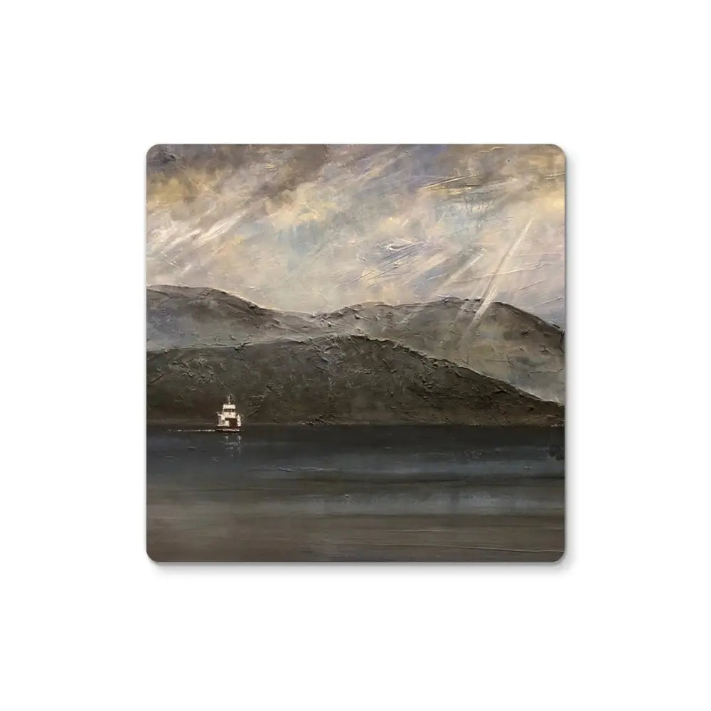 Kevin Hunter Scotland Art Gifts Lochranza Moonlit Ferry Coasters