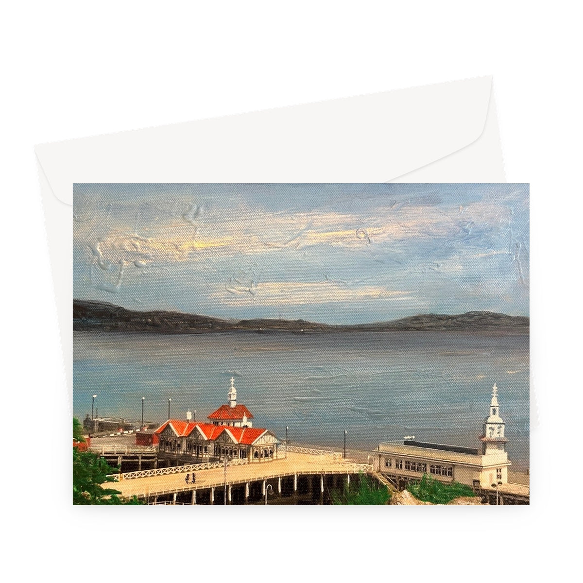 Looking From Dunoon Scottish Art Gifts Greeting Card | River Clyde Art Gallery | Paintings, Prints, Homeware and Art Gifts From Scotland By Scottish Artist Kevin Hunter