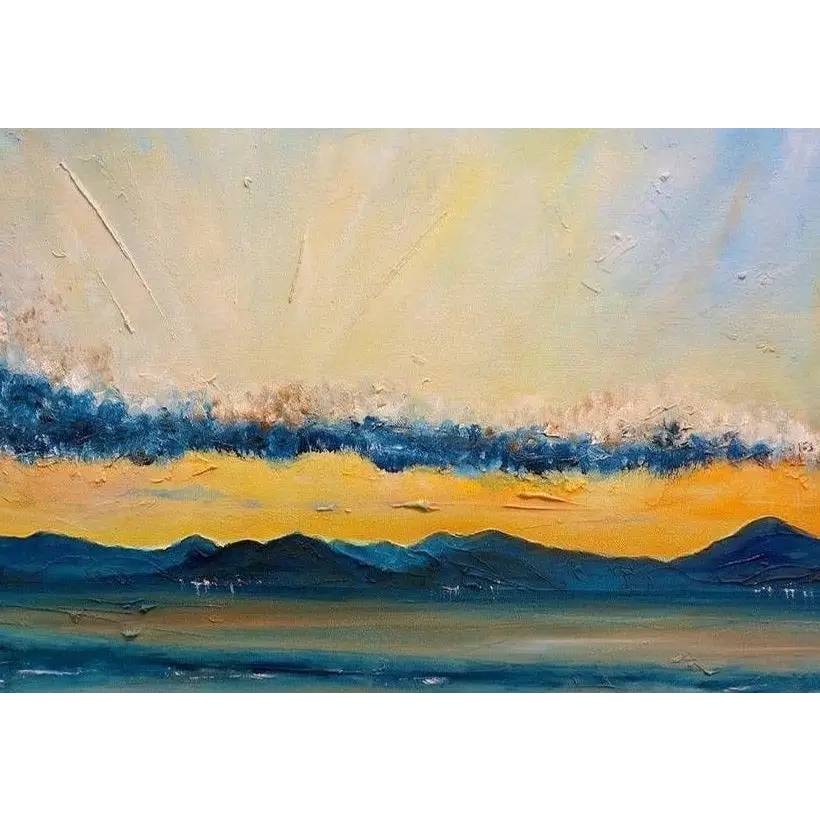 Abstract landscape painting from Skelmorlie art prints by a Scottish artist featuring River Clyde