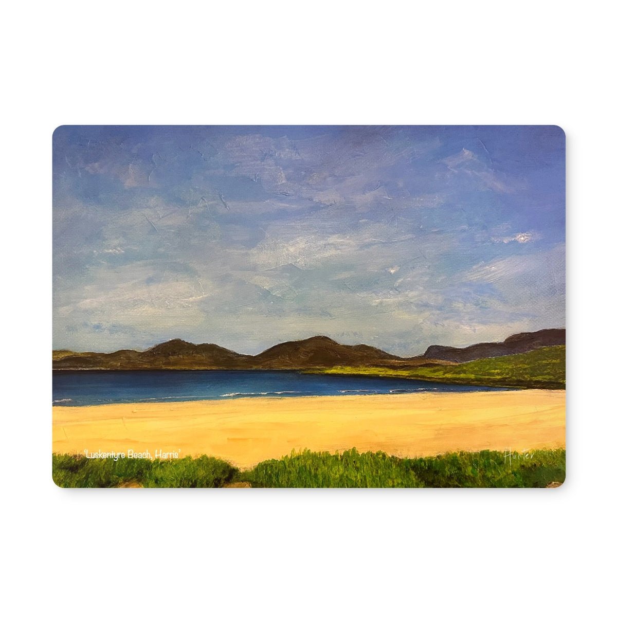Luskentyre Beach Harris Art Gifts Placemat-Placemats-Hebridean Islands Art Gallery-6 Placemats-Paintings, Prints, Homeware, Art Gifts From Scotland By Scottish Artist Kevin Hunter