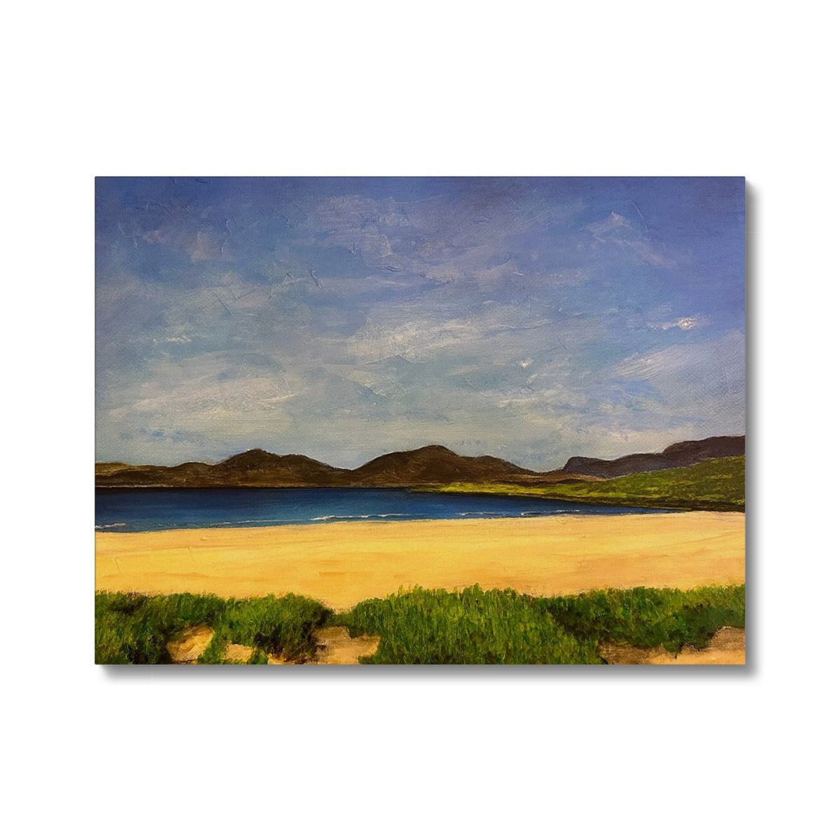 Luskentyre Beach Harris Painting | Canvas From Scotland-Contemporary Stretched Canvas Prints-Hebridean Islands Art Gallery-24"x18"-Paintings, Prints, Homeware, Art Gifts From Scotland By Scottish Artist Kevin Hunter