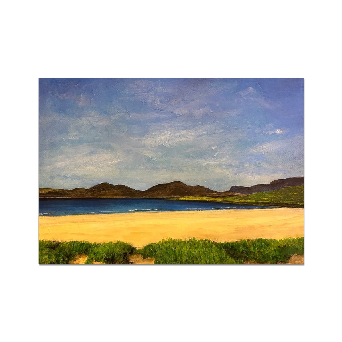 Luskentyre Beach Harris Painting | Fine Art Prints From Scotland-Unframed Prints-Hebridean Islands Art Gallery-A2 Landscape-Paintings, Prints, Homeware, Art Gifts From Scotland By Scottish Artist Kevin Hunter