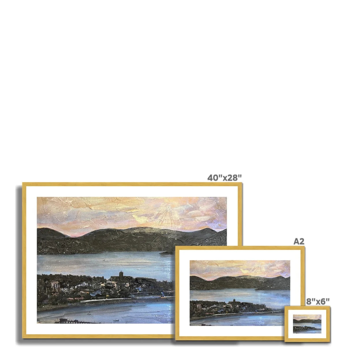 From Lyle Hill Antique Framed & Mounted Print - River Clyde Art Gallery Scotland Worldwide Shipping Scottish Artist Fine Prints