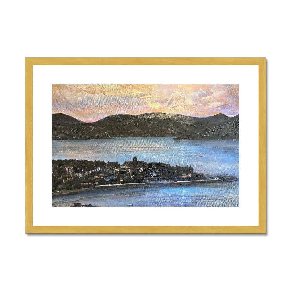 From Lyle Hill Antique Framed & Mounted Print - River Clyde Art Gallery Scotland Worldwide Shipping Scottish Artist Fine Prints