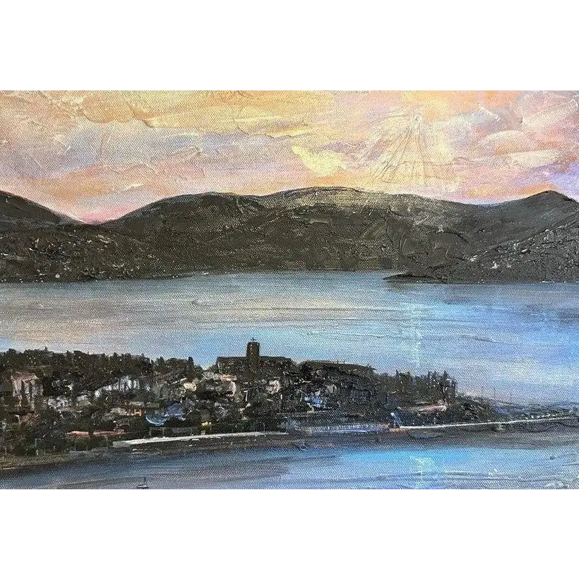 Impressionistic cityscape painting of the River Clyde by a Scottish artist from Lyle Hill Art