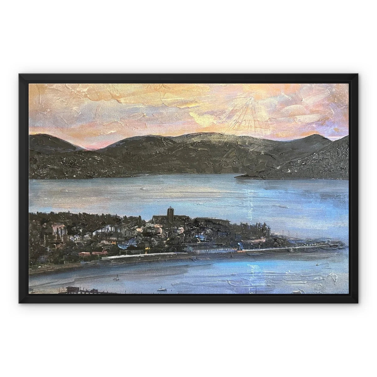 From Lyle Hill Framed Canvas - River Clyde Art Gallery Scotland Worldwide Shipping Scottish Artist Fine Prints and Paintings Collection