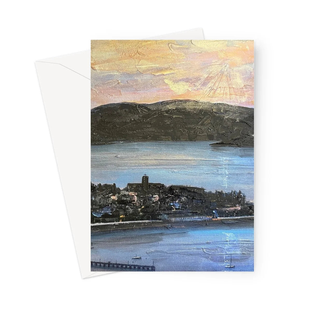 From Lyle Hill Greeting Card - River Clyde Art Gallery Scotland Worldwide Shipping Scottish Prints