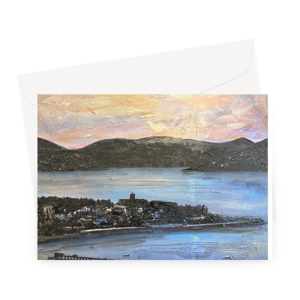 From Lyle Hill Greeting Card - River Clyde Art Gallery Scotland Worldwide Shipping Scottish Prints