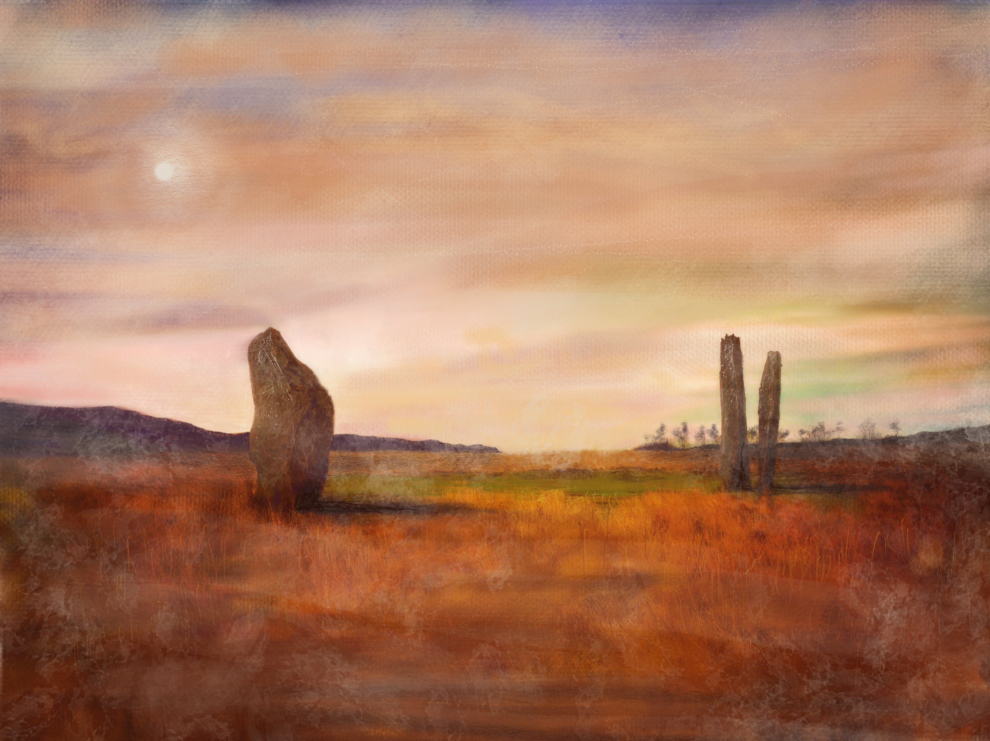 Machrie Moor Moonlight Art Prints