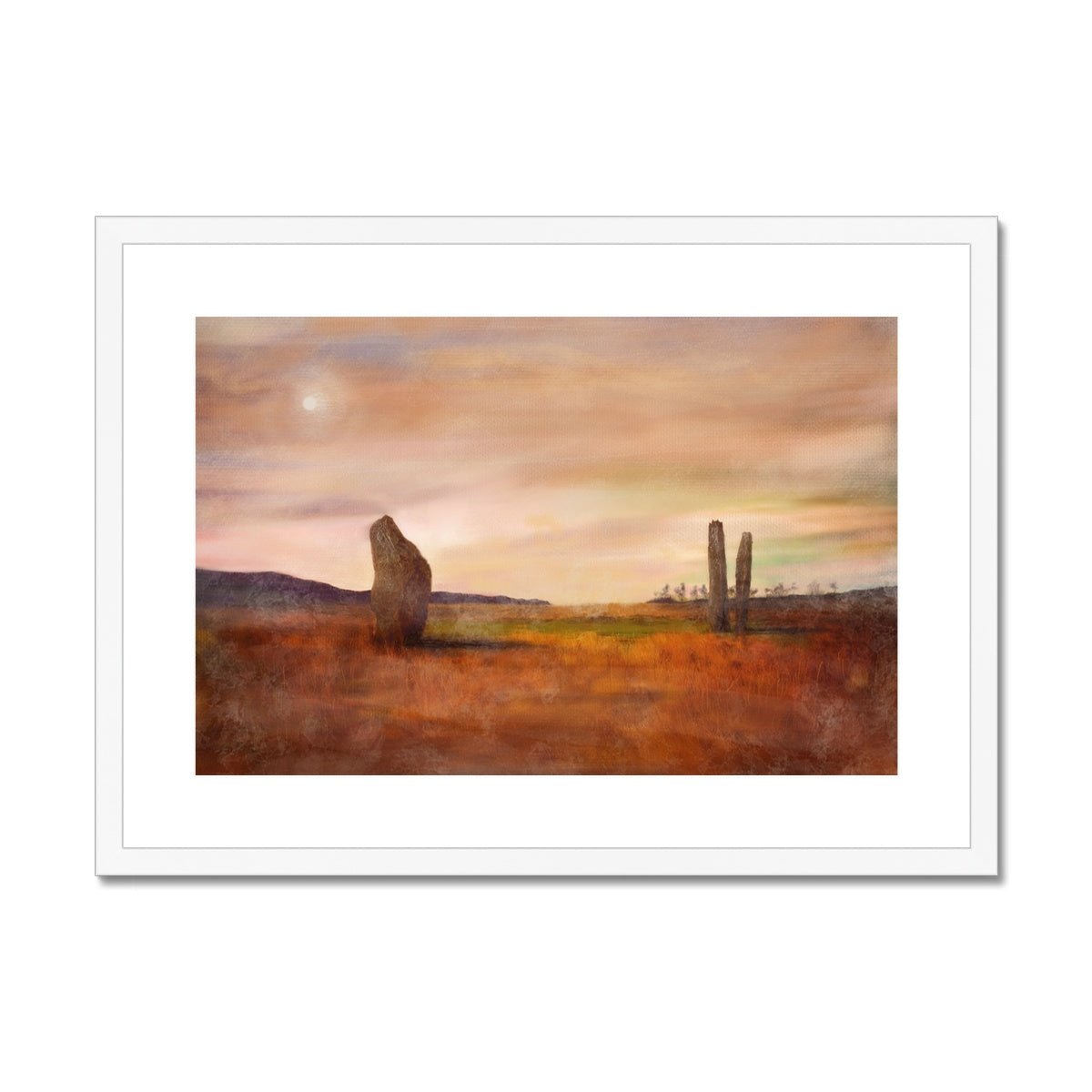 Machrie Moor Moonlight Painting | Framed &amp; Mounted Prints From Scotland