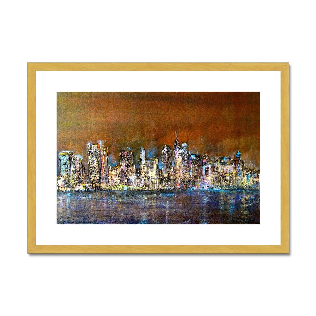 Manhattan Nights Painting | Antique Framed & Mounted Prints From Scotland