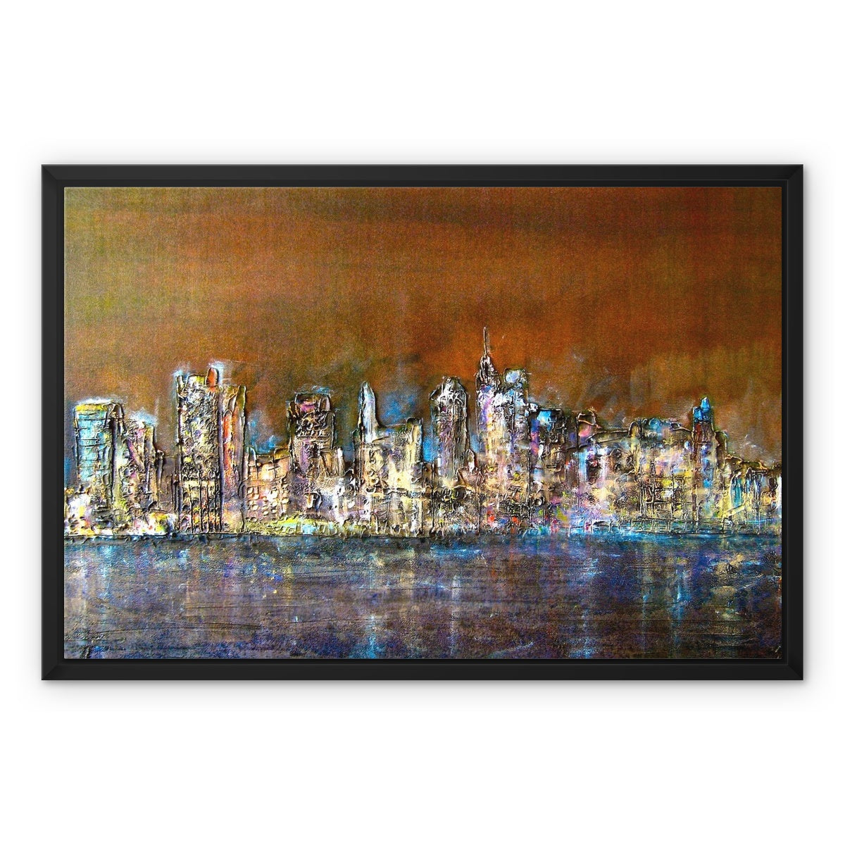 Manhattan Nights Painting | Framed Canvas From Scotland