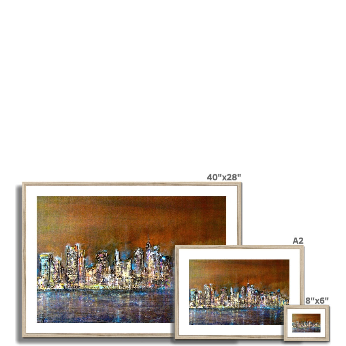 Manhattan Nights Painting | Framed & Mounted Prints From Scotland