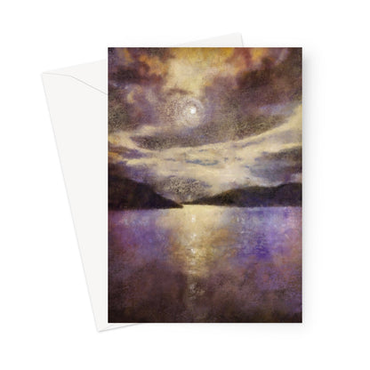 Moonlight Meets Lewis &amp; Harris Scottish Art Gifts Greeting Card | Hebridean Islands Art Gallery | Paintings, Prints, Homeware and Art Gifts From Scotland By Scottish Artist Kevin Hunter