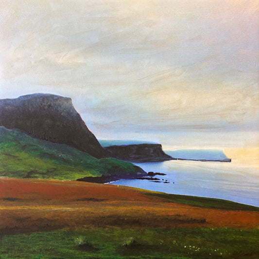 Neist Point Cliffs Skye Wooden Art Block