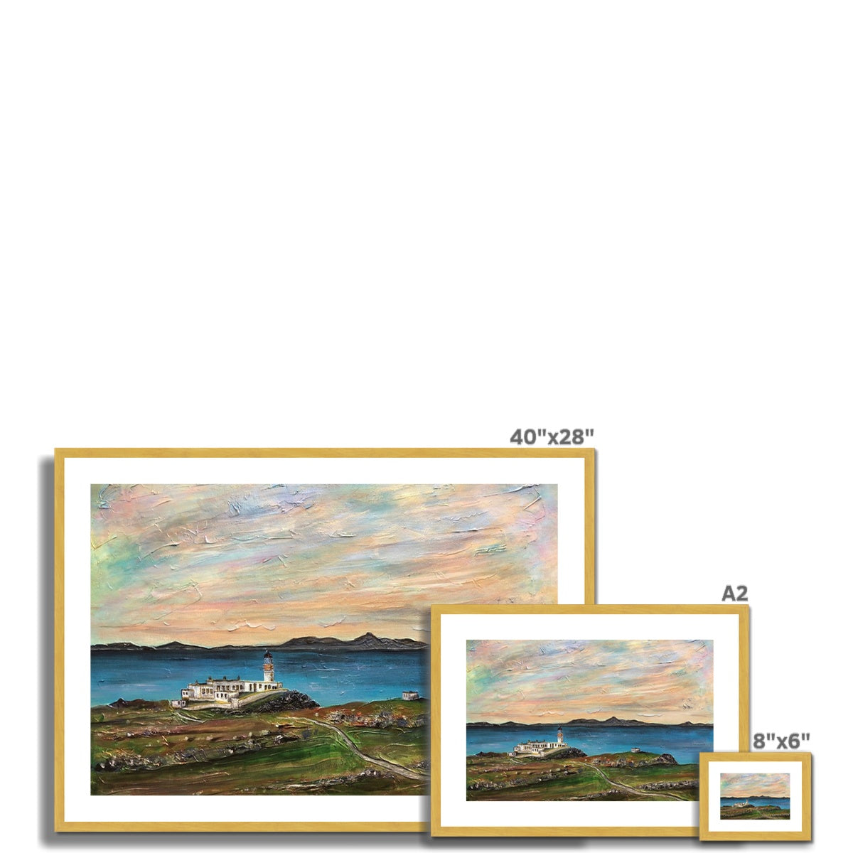 Neist Point Lighthouse Skye Antique Framed & Mounted Print.