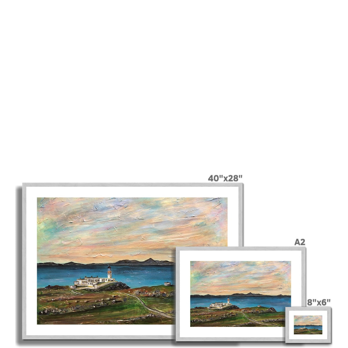 Neist Point Lighthouse Skye Antique Framed & Mounted Print.