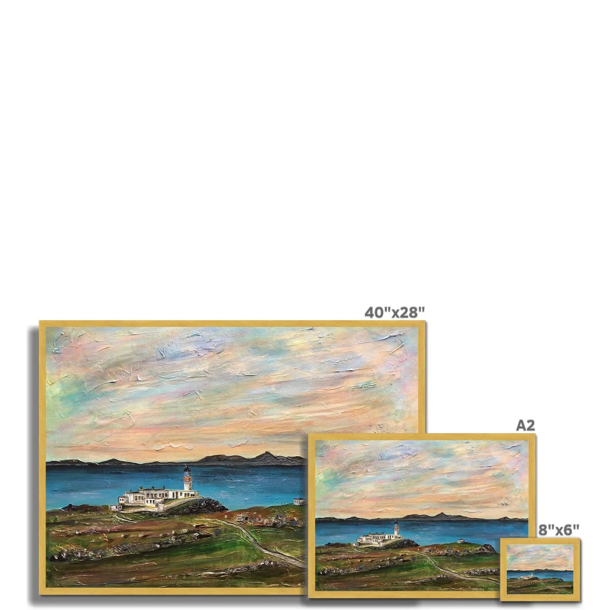 Neist Point Lighthouse Skye Antique Framed Print - Art Gallery Scotland Worldwide Shipping Scottish Landscape Paintings and Prints