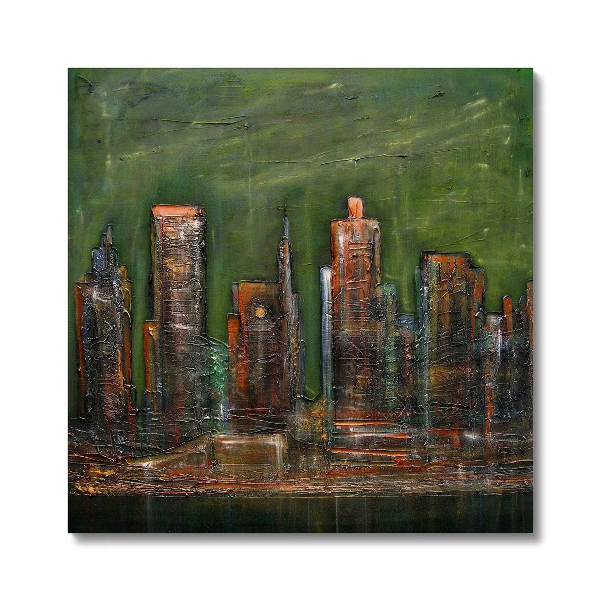 A Neon New York Original Cityscape Painting on Canvas - World Art Gallery Scotland Worldwide Shipping Hunter Scottish Prints and Landscape