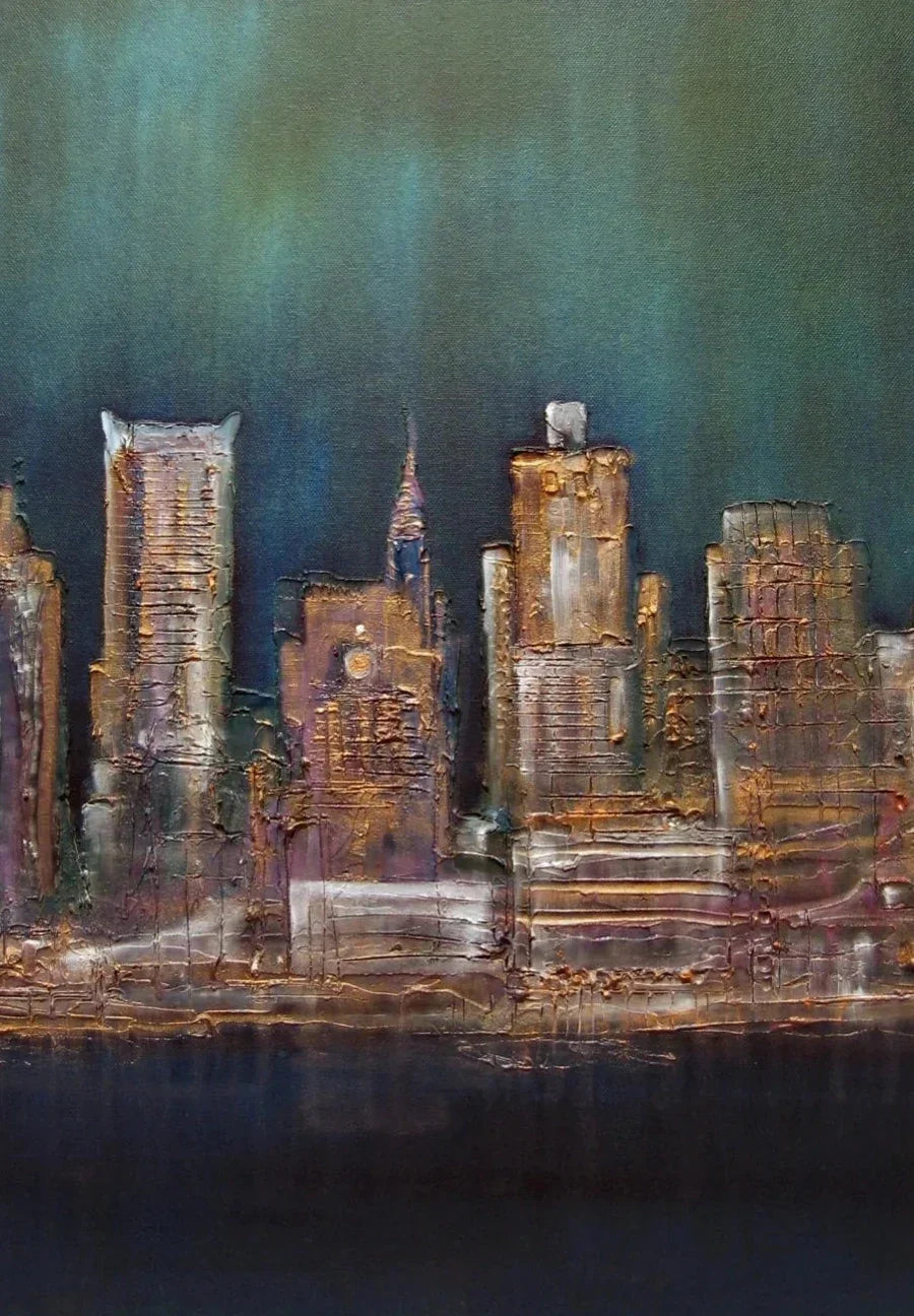 New York West Side - World Art Gallery Scotland Worldwide Shipping Textured Cityscape Painting Kevin Hunter Portfolio Giclee Prints