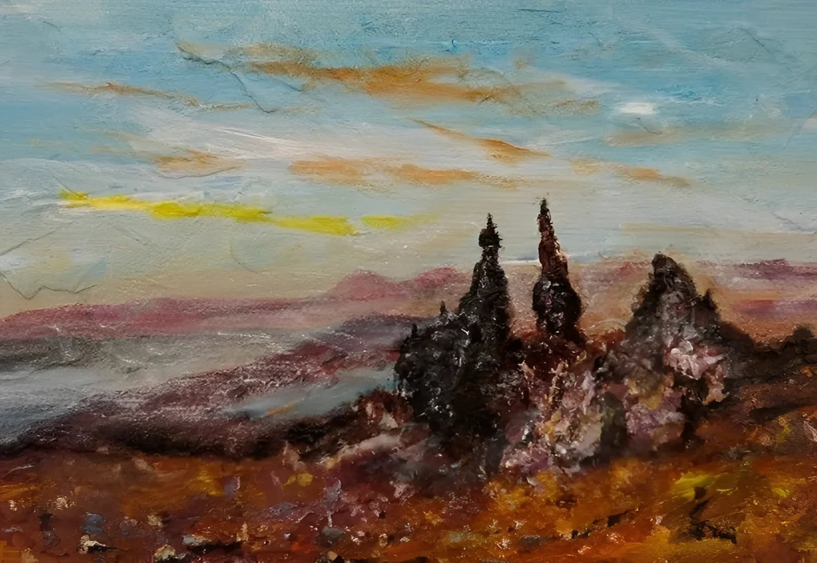 The Old Man of Storr - Skye Art Gallery Scotland Worldwide Shipping Impasto Landscape Painting Kevin Hunter Portfolio Giclee Prints