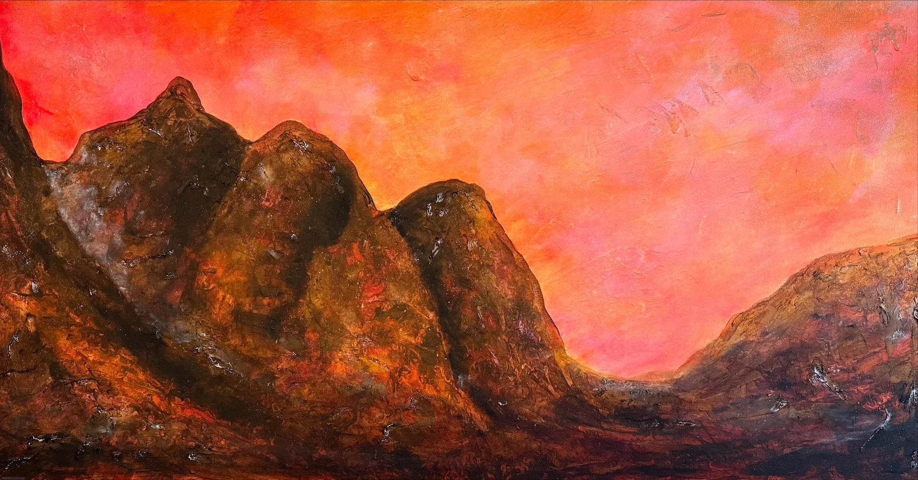 Commission Original Landscape Paintings of Scotland - Scottish Artist Kevin Hunter Worldwide Shipping Impressionistic Painting Mountainous