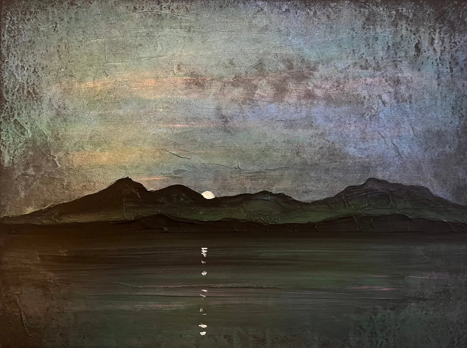 Commission Original Landscape Paintings of Scotland - Scottish Artist Kevin Hunter Worldwide Shipping Painting Sunset Mountains by Painting
